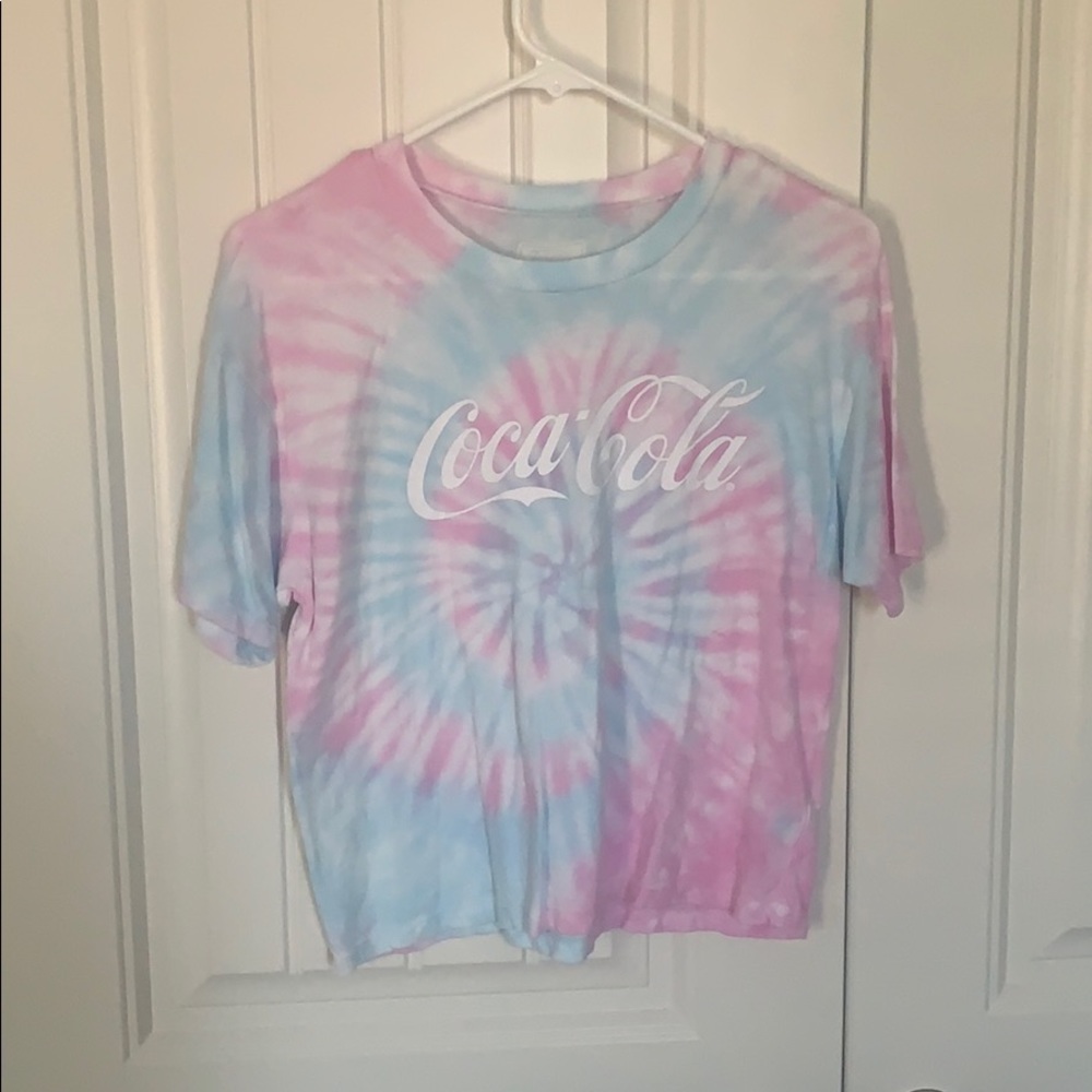 tie dye coca cola cropped shirt